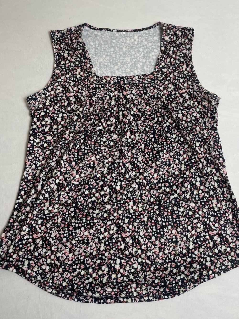 Women V-Neck Sleeveless Tank Top Floral Micro Print  Multi Color
